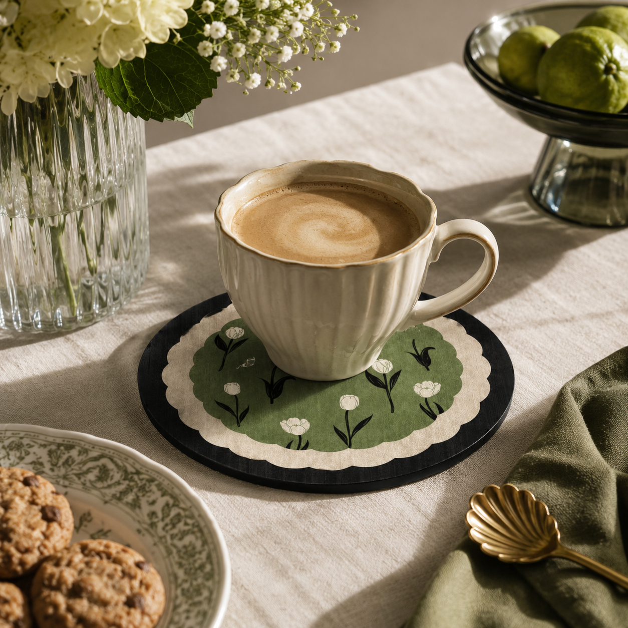 Round Diatom Mud Heat-Insulating Coaster