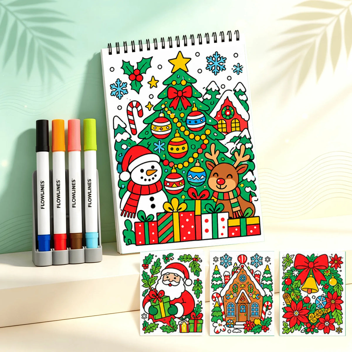 🌿 Guided Flow Art Coloring Pad with Double-Sided Markers 🎨