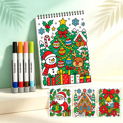 🌿 Guided Flow Art Coloring Pad with Double-Sided Markers 🎨