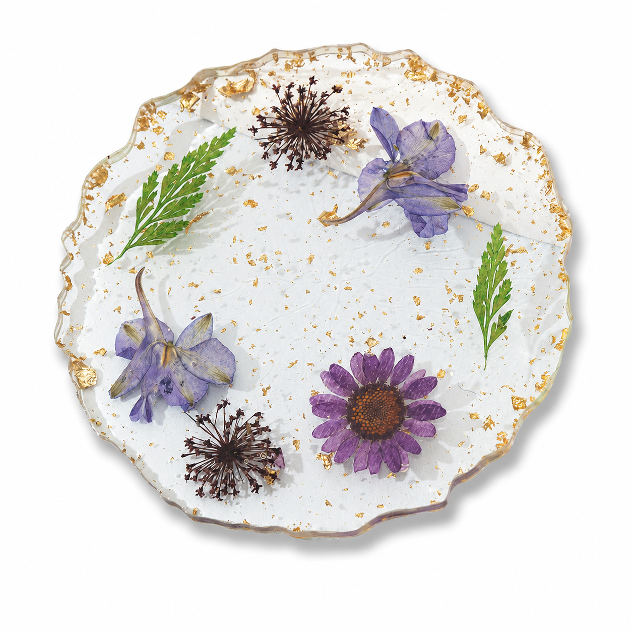 Clear Resin Floral Coaster