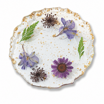 Clear Resin Floral Coaster