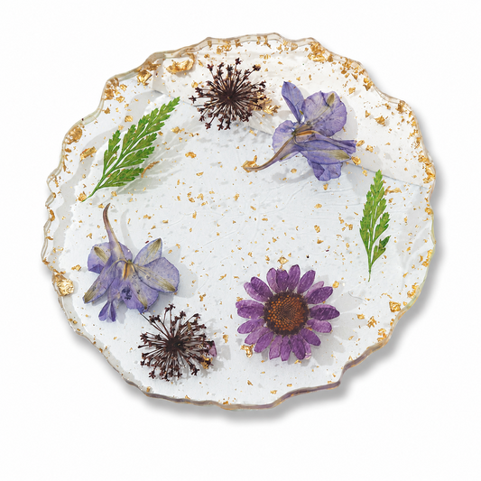 Clear Resin Floral Coaster