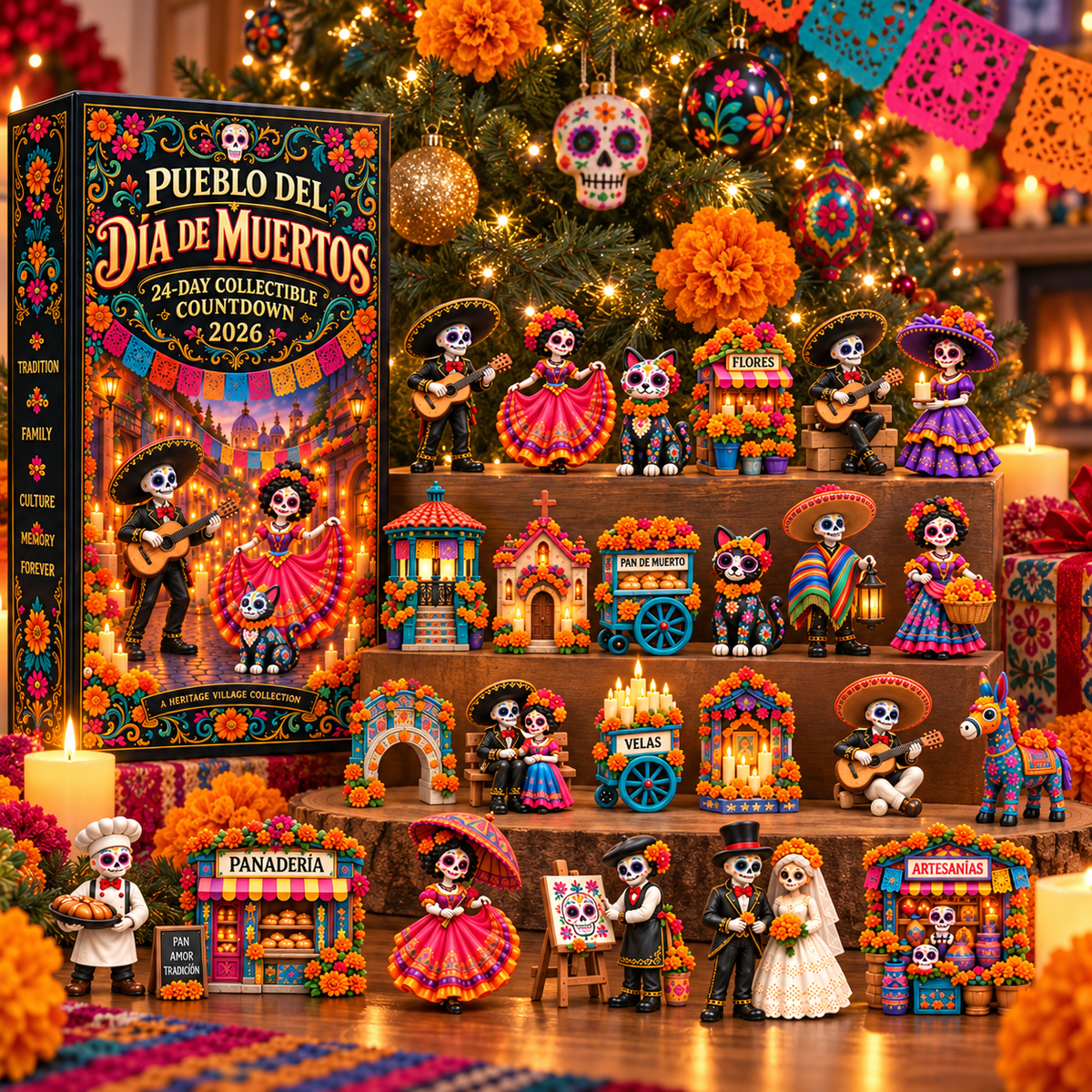 Pueblo collection as festive seasonal decoration