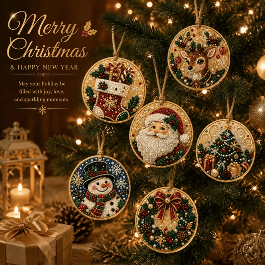 🔥Last Day Promotion!🎄Christmas DIY Diamond Painting Ornaments Kit (6 PCS)🎅