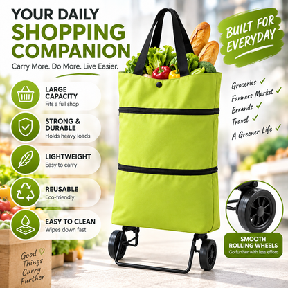🛒🛍️LIMITED DEAL — Expandable Rolling Grocery Tote