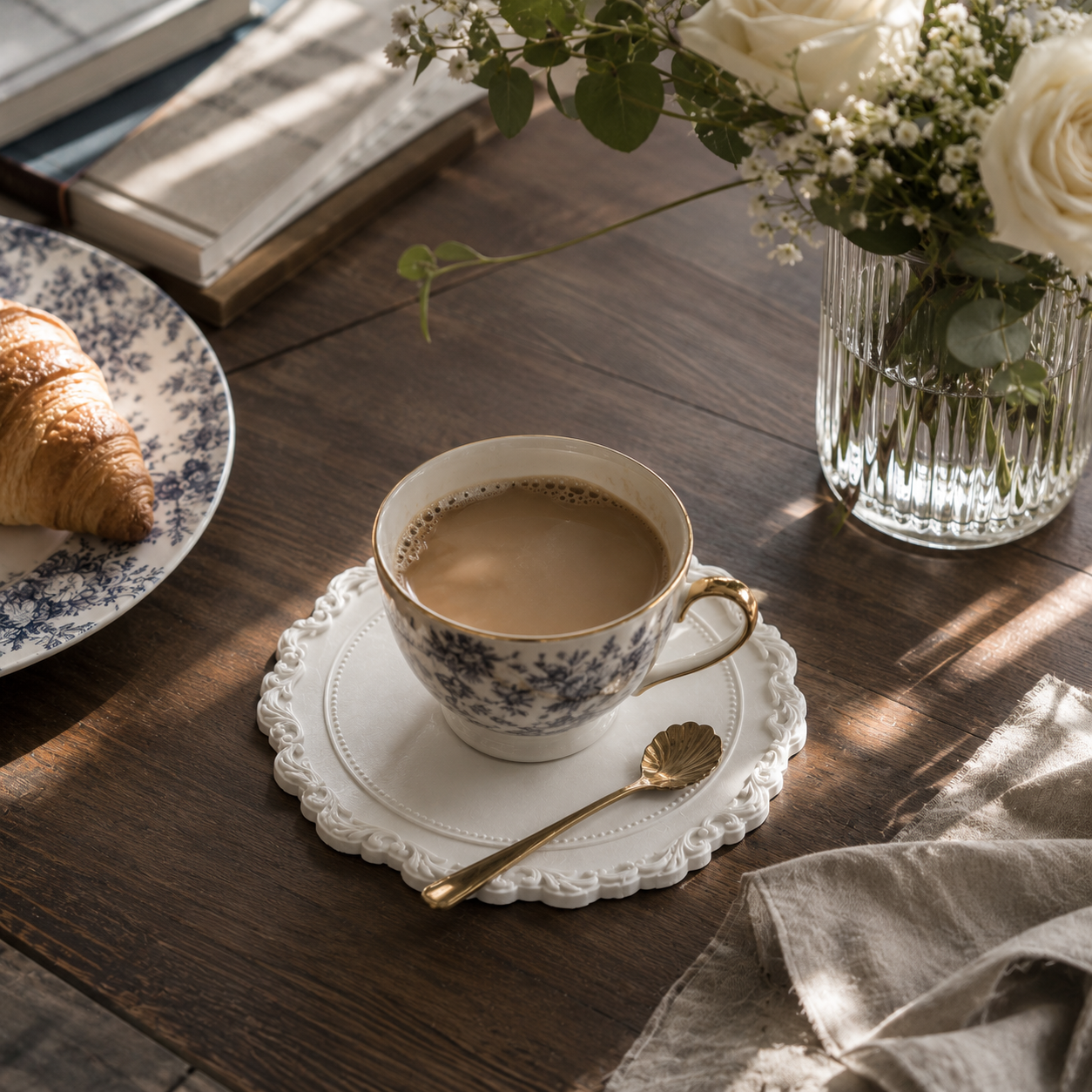 Vintage Embossed Lace Silicone Coaster