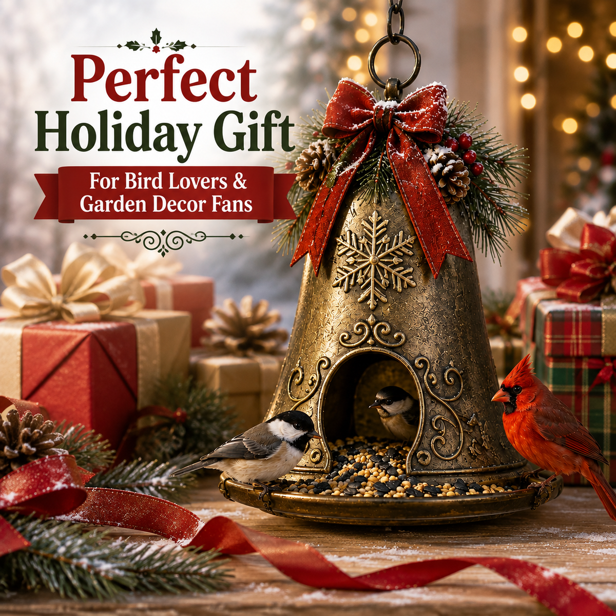 🎄 Christmas Bird Feeder Collection– Festive Hanging Garden Feeders for Wild Birds