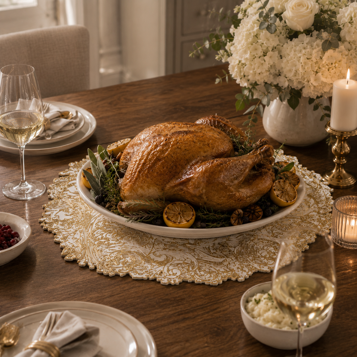 Hollow Metallic Foil Dining Placemat