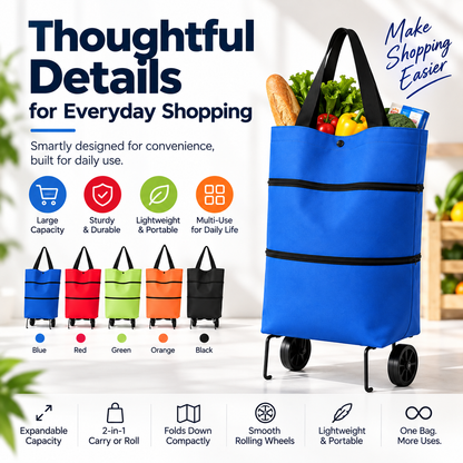 🛒🛍️LIMITED DEAL — Expandable Rolling Grocery Tote