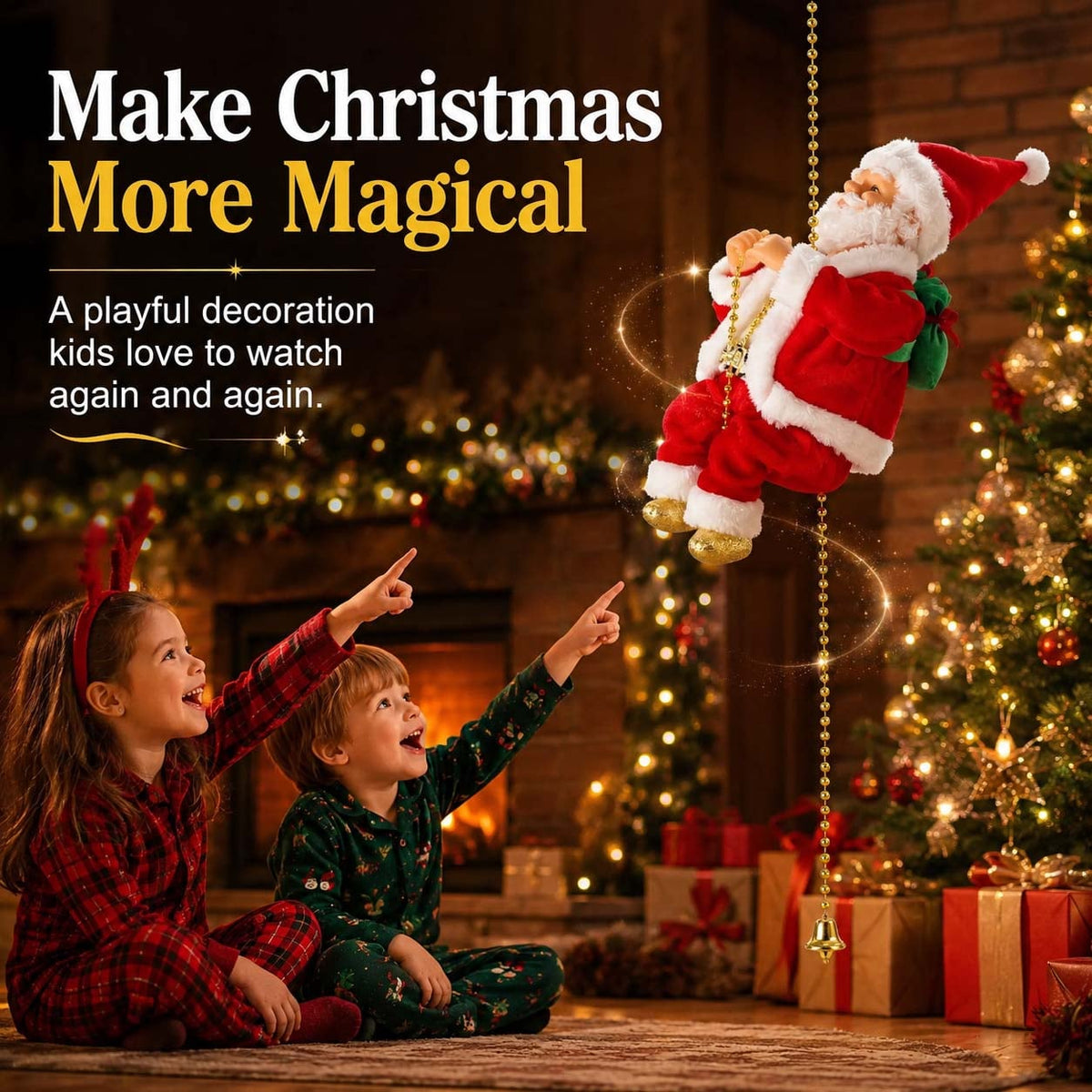 ✨2026 BEST GIFT TO FAMILY Electric Climbing Santa Claus Musical Toys