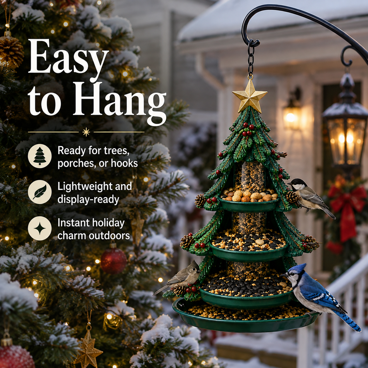 🎄 Christmas Bird Feeder Collection– Festive Hanging Garden Feeders for Wild Birds