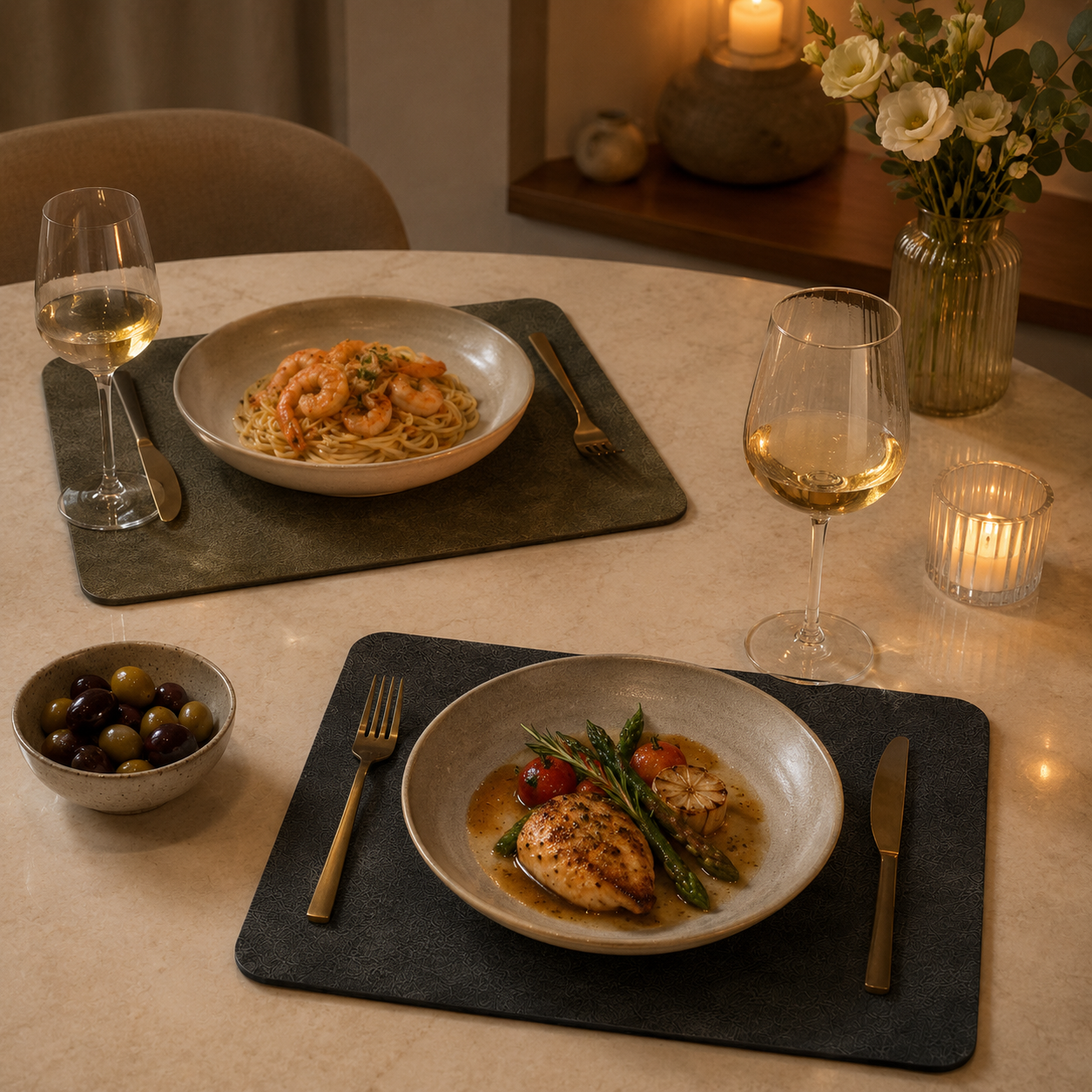 Reversible Double-Sided Color-Contrast PU Placemat