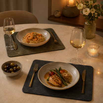 Reversible Double-Sided Color-Contrast PU Placemat
