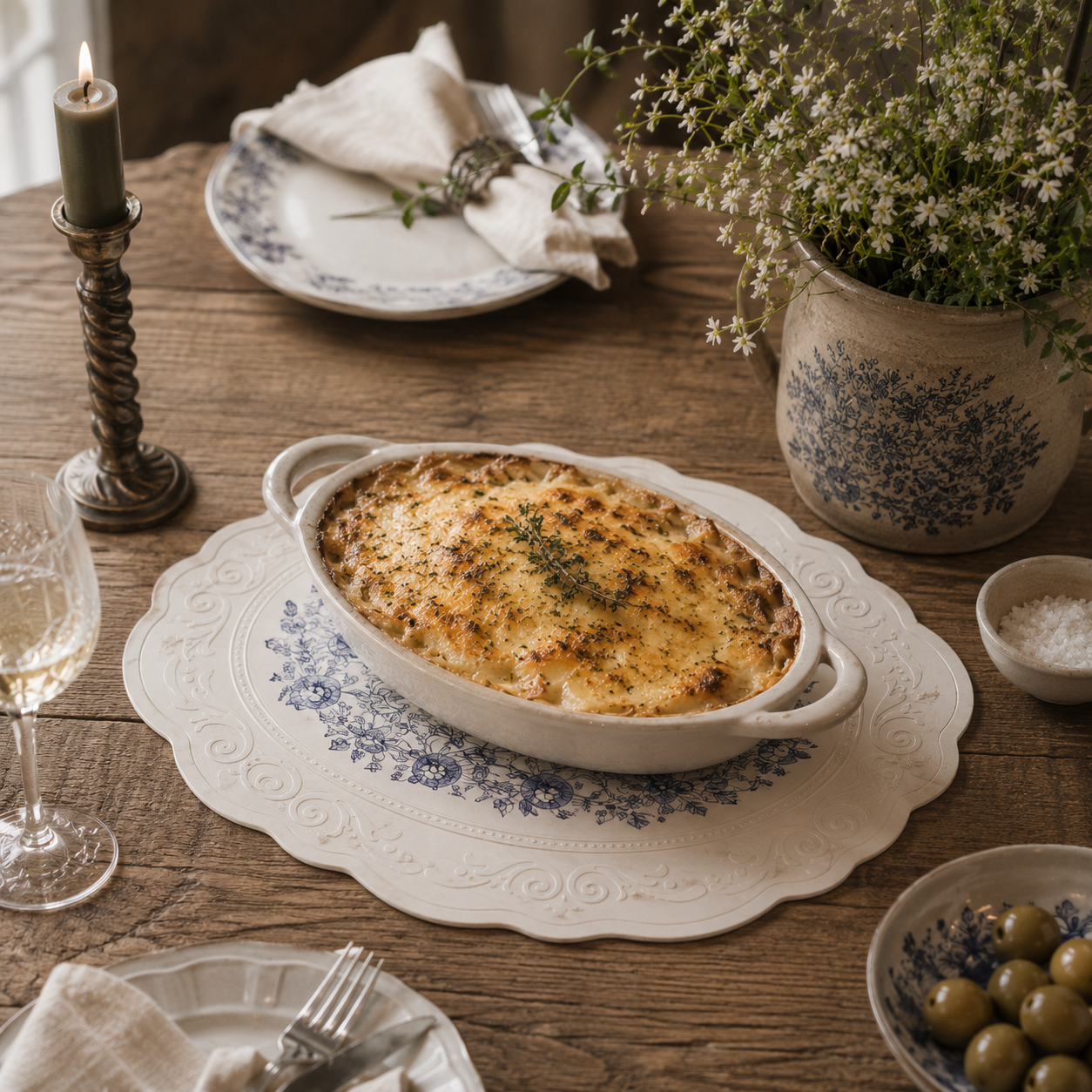 Large-Sized Vintage Embossed Silicone Placemat