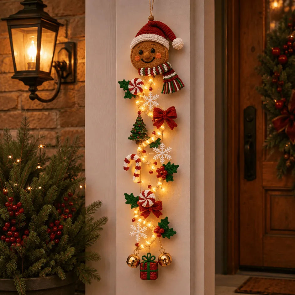 ⏳ Last Day 50% OFF – 🎄MerryCascade Glowing Christmas Door Hanger | 6 Festive Lighted Designs with Warm Glow, Dimensional Details & Space-Saving Vertical Décor ✨