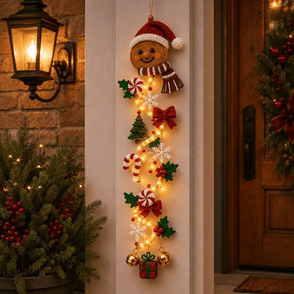 ⏳ Last Day 50% OFF – 🎄MerryCascade Glowing Christmas Door Hanger | 6 Festive Lighted Designs with Warm Glow, Dimensional Details & Space-Saving Vertical Décor ✨