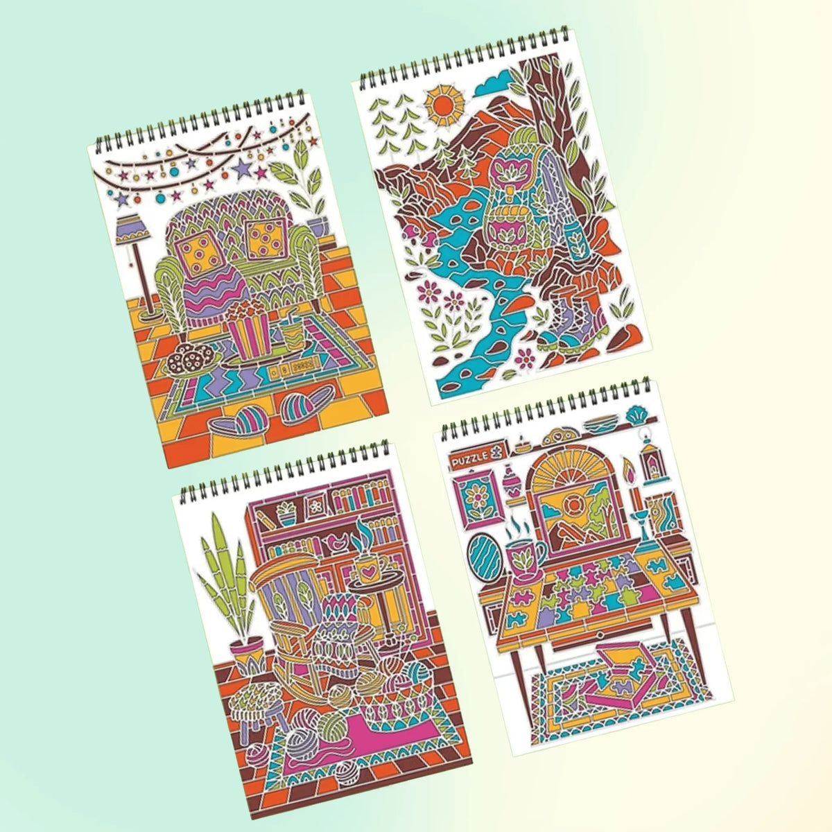 🌿 Guided Flow Art Coloring Pad with Double-Sided Markers 🎨