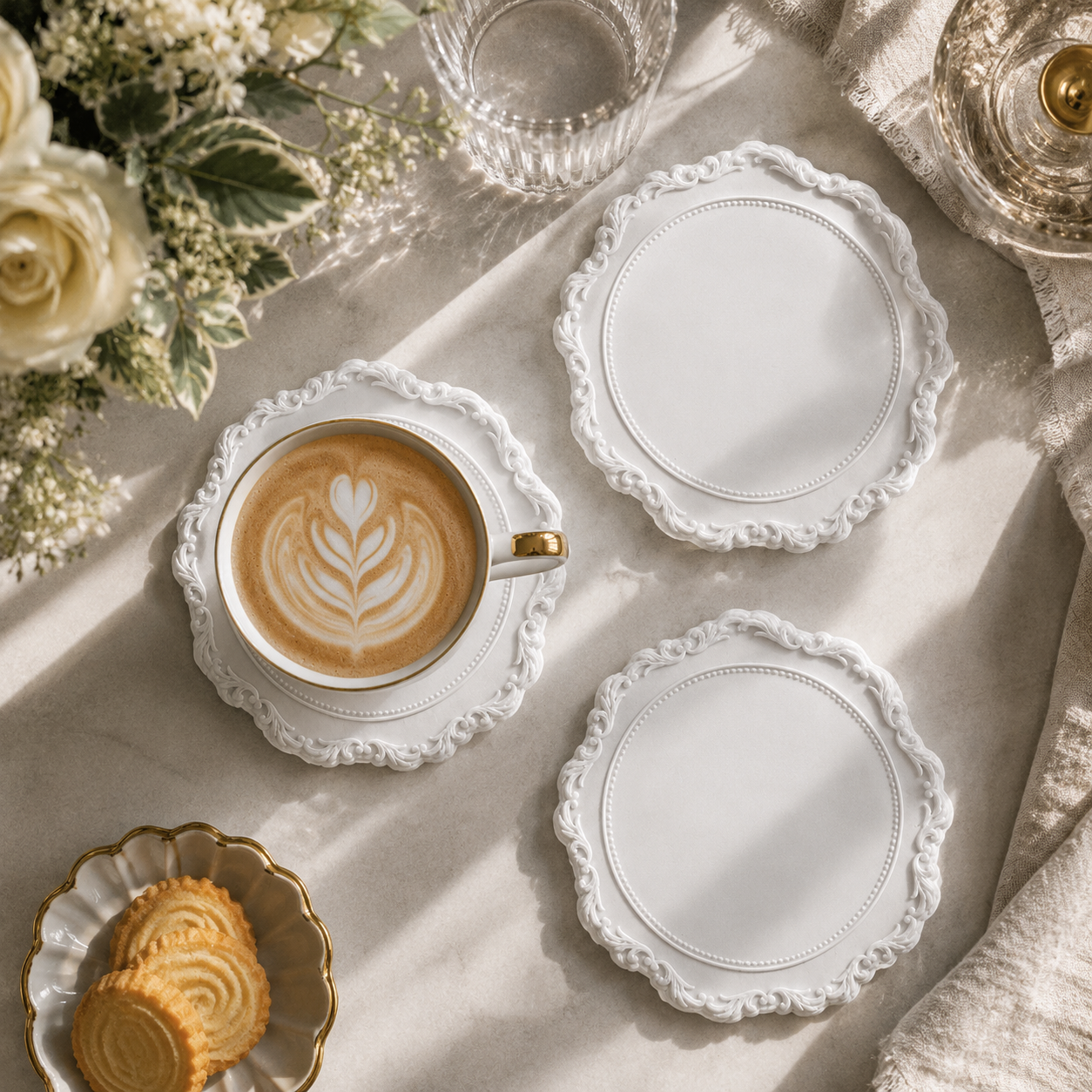 Vintage Embossed Lace Silicone Coaster