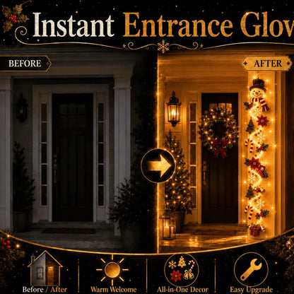 ⏳ Last Day 50% OFF – 🎄MerryCascade Glowing Christmas Door Hanger | 6 Festive Lighted Designs with Warm Glow, Dimensional Details & Space-Saving Vertical Décor ✨