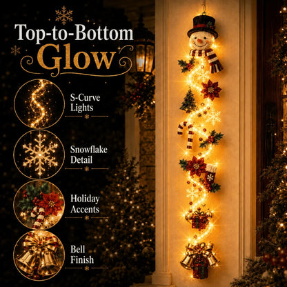 ⏳ Last Day 50% OFF – 🎄MerryCascade Glowing Christmas Door Hanger | 6 Festive Lighted Designs with Warm Glow, Dimensional Details & Space-Saving Vertical Décor ✨