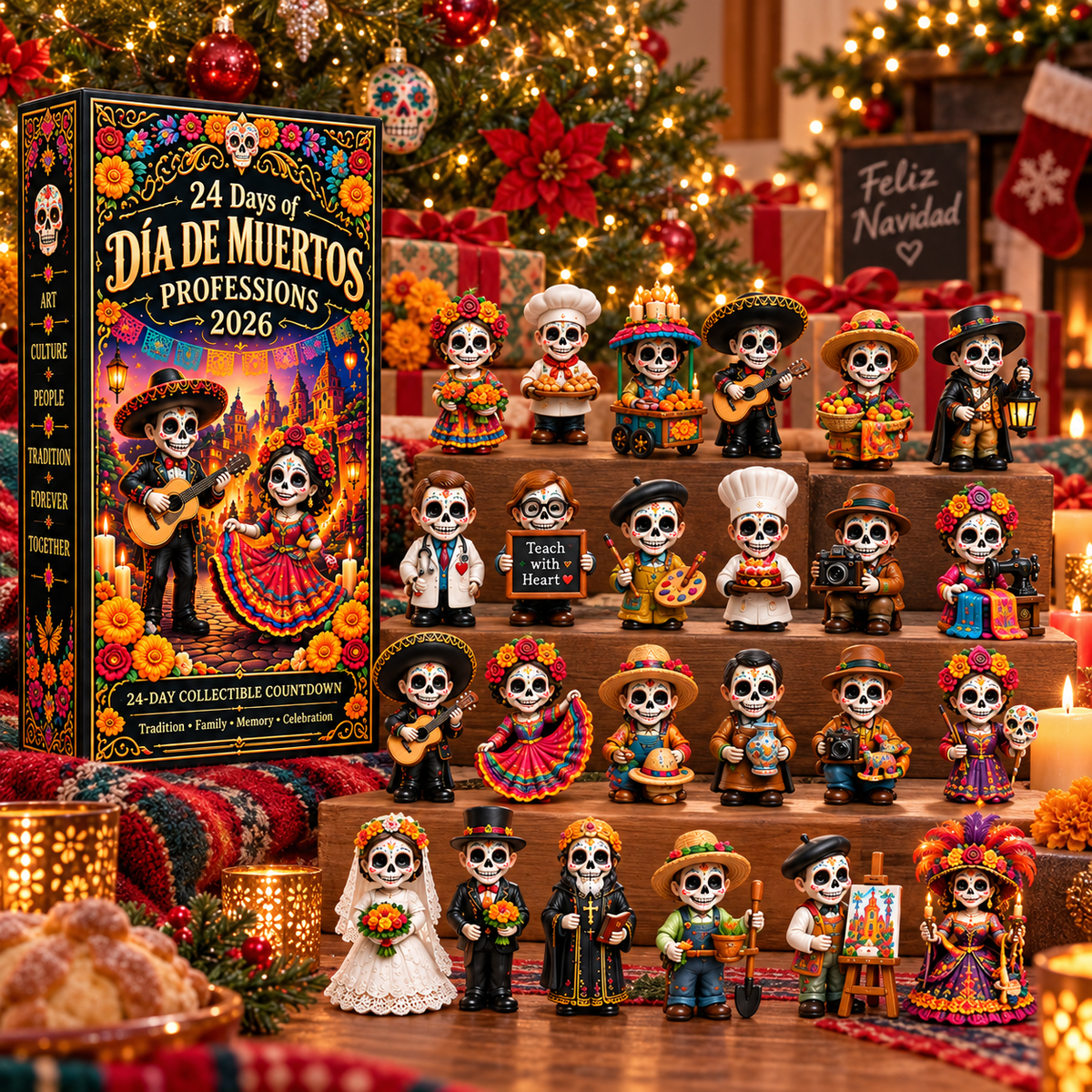 Dia de Muertos professions collection displayed for the holidays