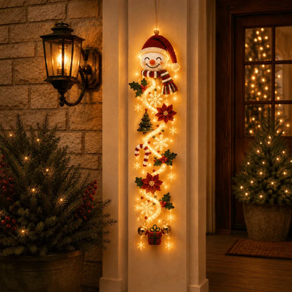 ⏳ Last Day 50% OFF – 🎄MerryCascade Glowing Christmas Door Hanger | 6 Festive Lighted Designs with Warm Glow, Dimensional Details & Space-Saving Vertical Décor ✨