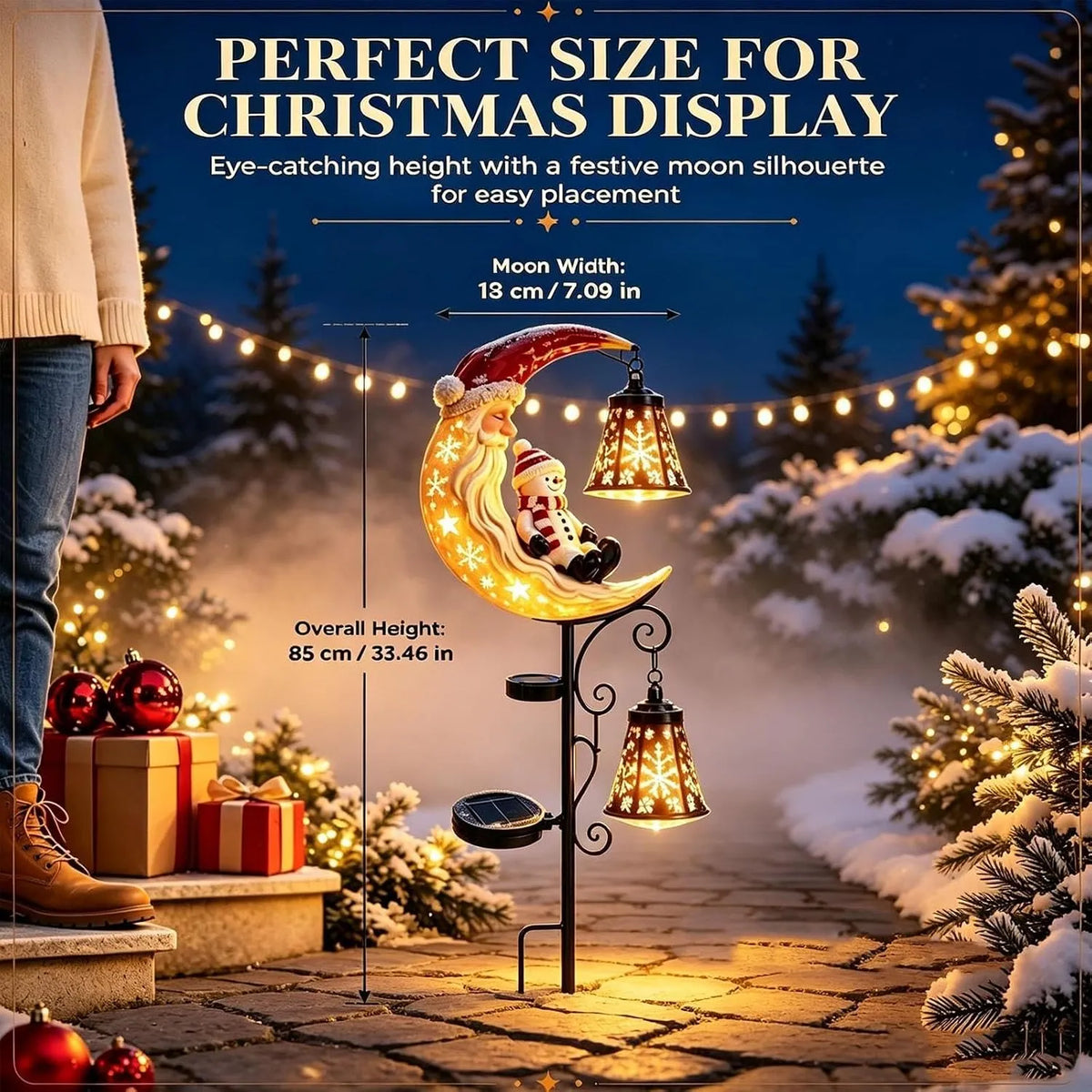 Solar moon Christmas lamp size