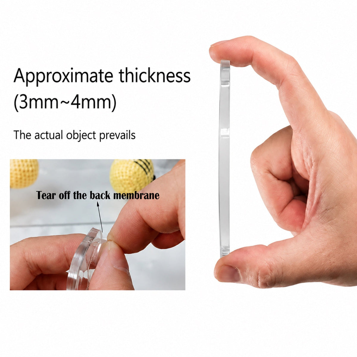 Acrylic thickness approximately 3 to 4 mm