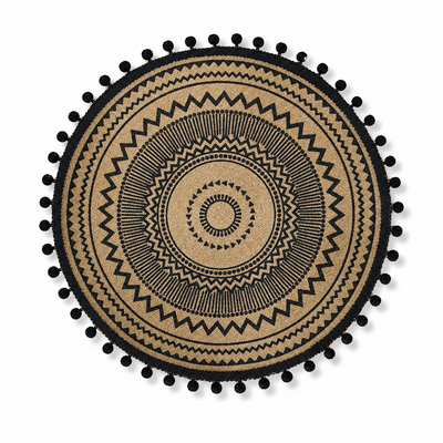 Round Jute Fringed Placemat Set