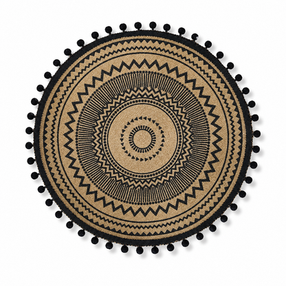 Round Jute Fringed Placemat Set