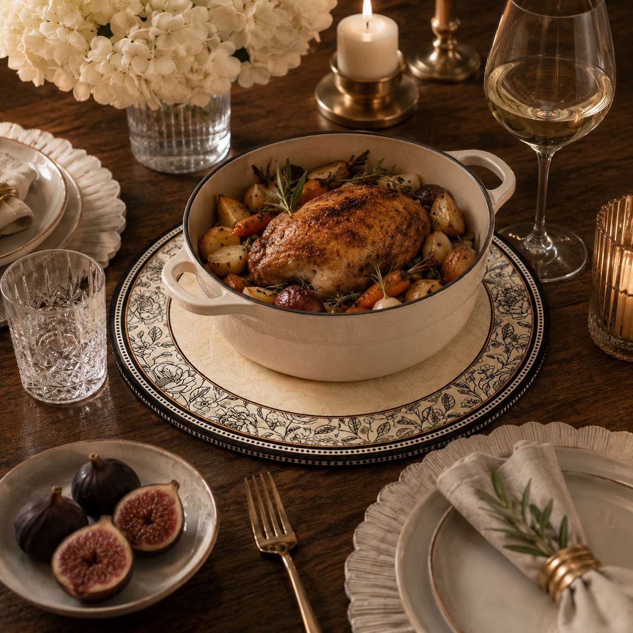 Vintage-Style Ceramic Heat-Insulating Placemat