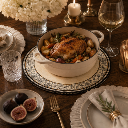 Vintage-Style Ceramic Heat-Insulating Placemat