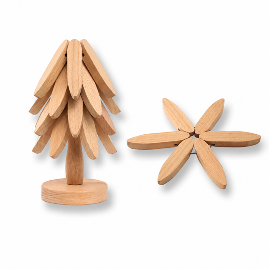 Pine Tree Creative Folding Bamboo Trivet Set&nbsp