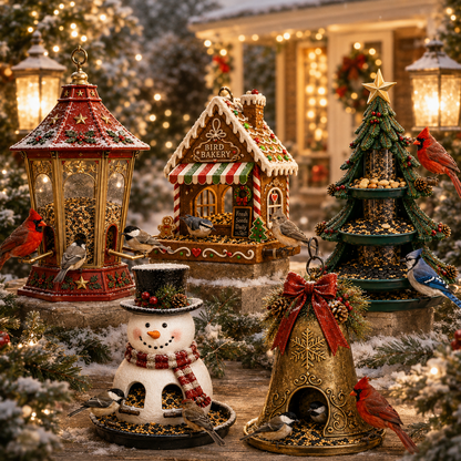 🎄 Christmas Bird Feeder Collection– Festive Hanging Garden Feeders for Wild Birds