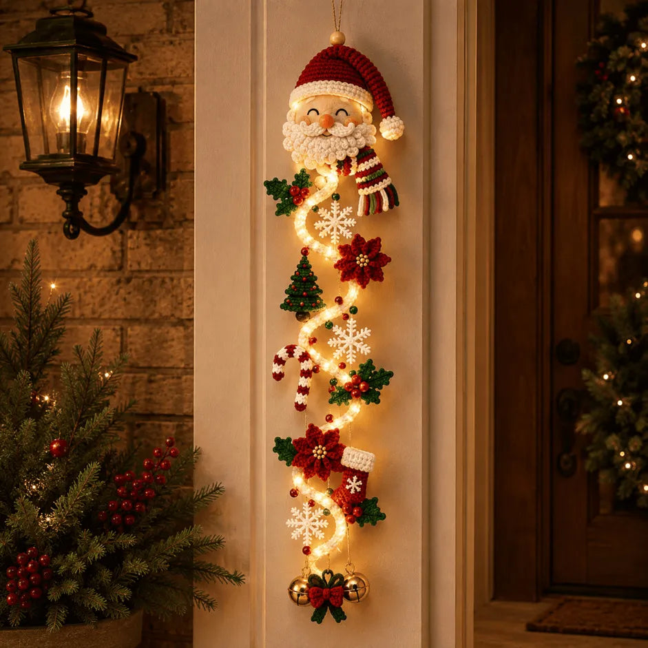 ⏳ Last Day 50% OFF – 🎄MerryCascade Glowing Christmas Door Hanger | 6 Festive Lighted Designs with Warm Glow, Dimensional Details & Space-Saving Vertical Décor ✨
