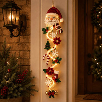 ⏳ Last Day 50% OFF – 🎄MerryCascade Glowing Christmas Door Hanger | 6 Festive Lighted Designs with Warm Glow, Dimensional Details & Space-Saving Vertical Décor ✨