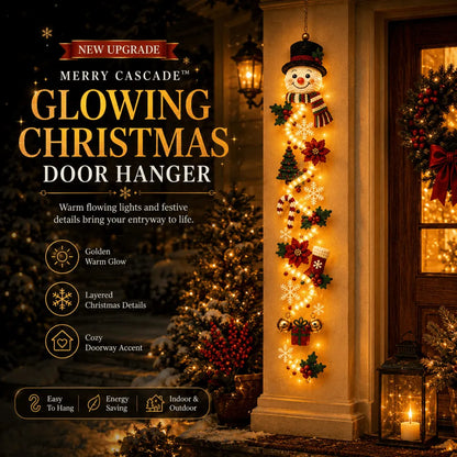 ⏳ Last Day 50% OFF – 🎄MerryCascade Glowing Christmas Door Hanger | 6 Festive Lighted Designs with Warm Glow, Dimensional Details & Space-Saving Vertical Décor ✨
