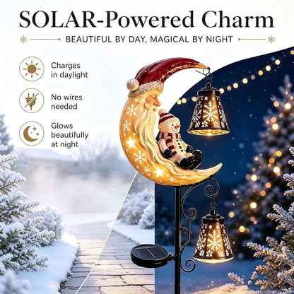 ⛄50% OFF! Solar Moon Santa & Snowman Lamp Post | Christmas Outdoor Garden Light🎅💖