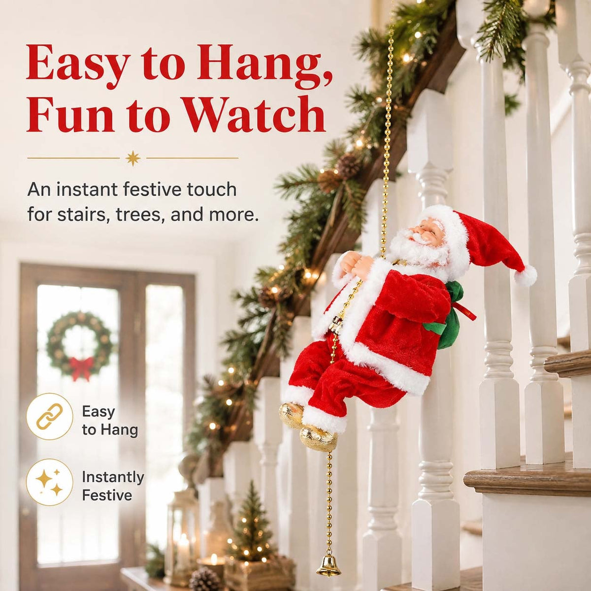 ✨2026 BEST GIFT TO FAMILY Electric Climbing Santa Claus Musical Toys