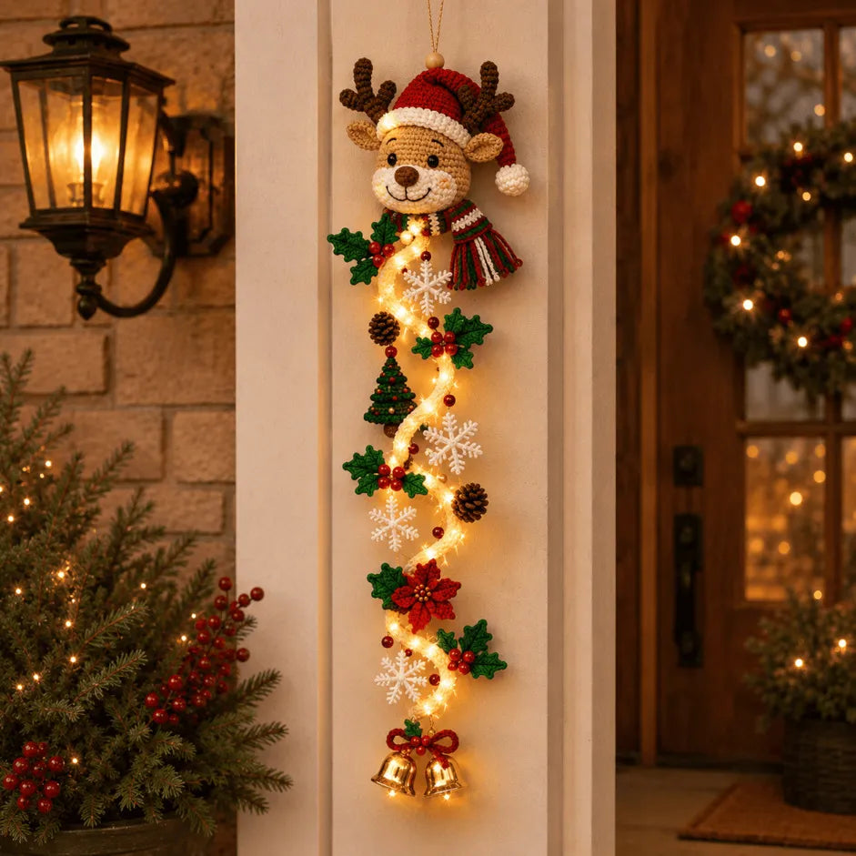 ⏳ Last Day 50% OFF – 🎄MerryCascade Glowing Christmas Door Hanger | 6 Festive Lighted Designs with Warm Glow, Dimensional Details & Space-Saving Vertical Décor ✨