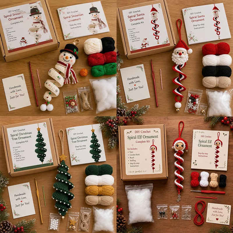 ⏰Last Day 50% OFF - 🎅Crochet Snowman Spiral Oranment DIY Kit