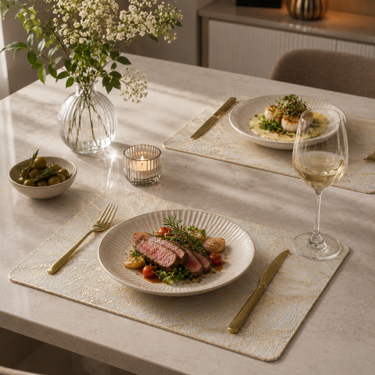 Thickened Metallic Foil Dining Placemat