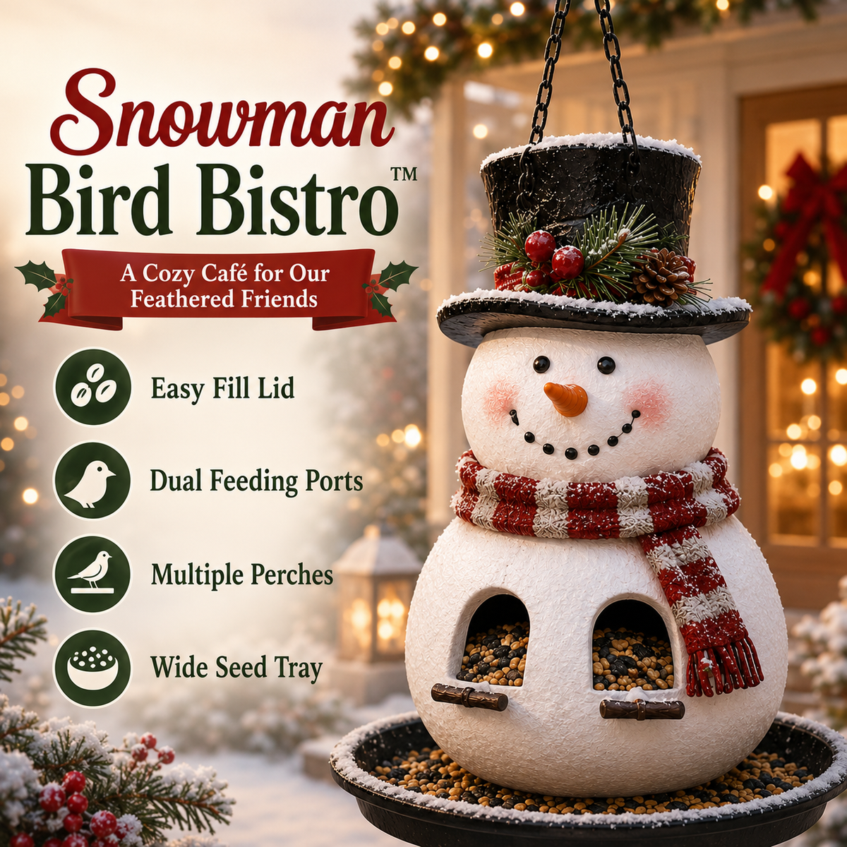 🎄 Christmas Bird Feeder Collection– Festive Hanging Garden Feeders for Wild Birds