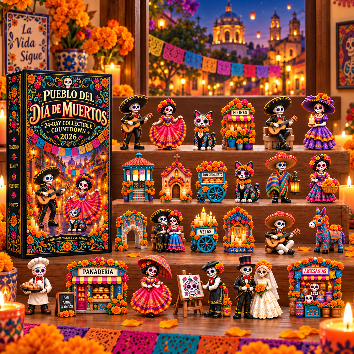 Pueblo del Día de Muertos 2026 collectible countdown