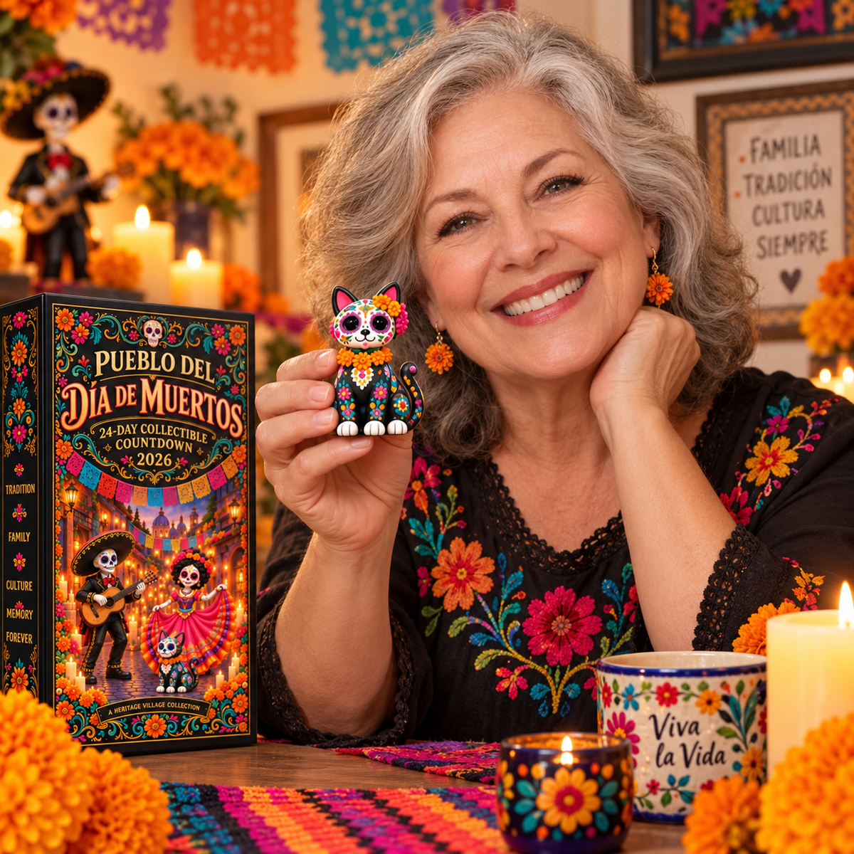 Day of the Dead collectible cat design
