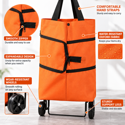 🛒🛍️LIMITED DEAL — Expandable Rolling Grocery Tote