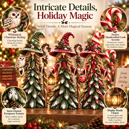 Whimsical Christmas Witch Resin Figurine Collection