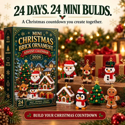 🎄 24-Day Mini Christmas Ornament Advent Calendar | 24 unique festive buildable designs with hanging loops—perfect for decorating Christmas trees, wreaths, and holiday displays 🧱